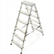 Drabiny - Drabina aluminiowa dwustronna Molde, 6 stopni, 125 kg - miniaturka - grafika 1