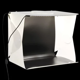 Składany lightbox studyjny z LED, 40x34x37 cm, plastik, biały - Tła fotograficzne - miniaturka - grafika 1