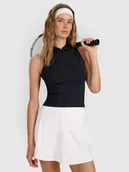 Koszulki i topy damskie - 4F Top tenisowy z rozpięciem damski - czarny L - miniaturka - grafika 1