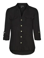 Koszulki i topy damskie - bestseller a/s Damska koszulka VMBUMPY L/S New NOOS Bluse, czarna, S - miniaturka - grafika 1