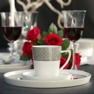 Serwisy do kawy i herbaty - Serwis kawowy porcelanowy na 12 osób SHIRO duże filiżanki - miniaturka - grafika 1