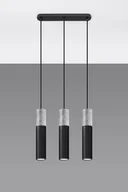 Lampy sufitowe - Sollux Lighting Lampa wisząca BORGIO 3L czarny - miniaturka - grafika 1