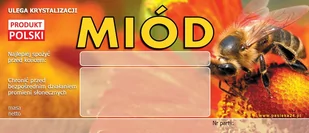 Etykiety na miód - Uniwersalna (100szt) - wzór E8 - Akcesoria do hodowli zwierząt - miniaturka - grafika 1