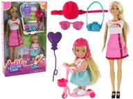 Domki dla lalek - Lalki Dla Dzieci Anlily Mama i Córka Blond Włosy Hulajnoga 8 El. - miniaturka - grafika 1