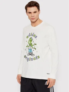 Adidas Longsleeve Stoked Alien HC7142 Biały Regular Fit - Bluzy męskie - miniaturka - grafika 1