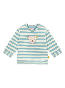 Steiff Bluza w kolorze błękitno-kremowym - Bluzy i sweterki niemowlęce - miniaturka - grafika 1