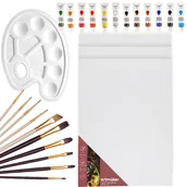 Dekoratorstwo - Zestaw Do Malowania Płótna 30X40 Farby Pędzle 26 El. - miniaturka - grafika 1