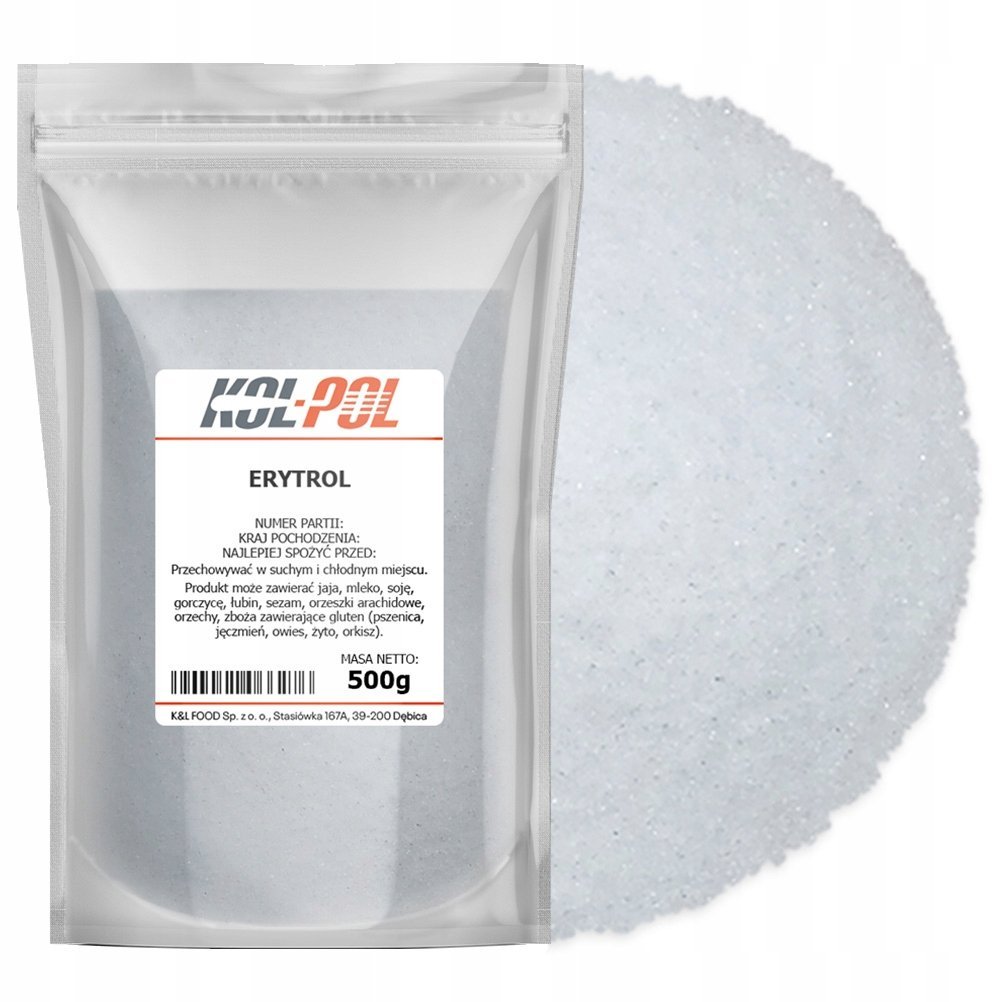 ERYTROL 500g Erytrytol Naturalny słodzik 0 kalorii Zamiennik cukru Kol-Pol