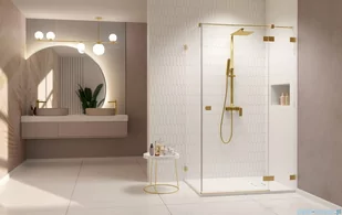 Radaway Essenza Pro Brushed Gold Kdj kabina 120x100 cm prawa szczotkowane złoto 10097120-99-01R/10098100-01-01 - Kabiny prysznicowe - miniaturka - grafika 3