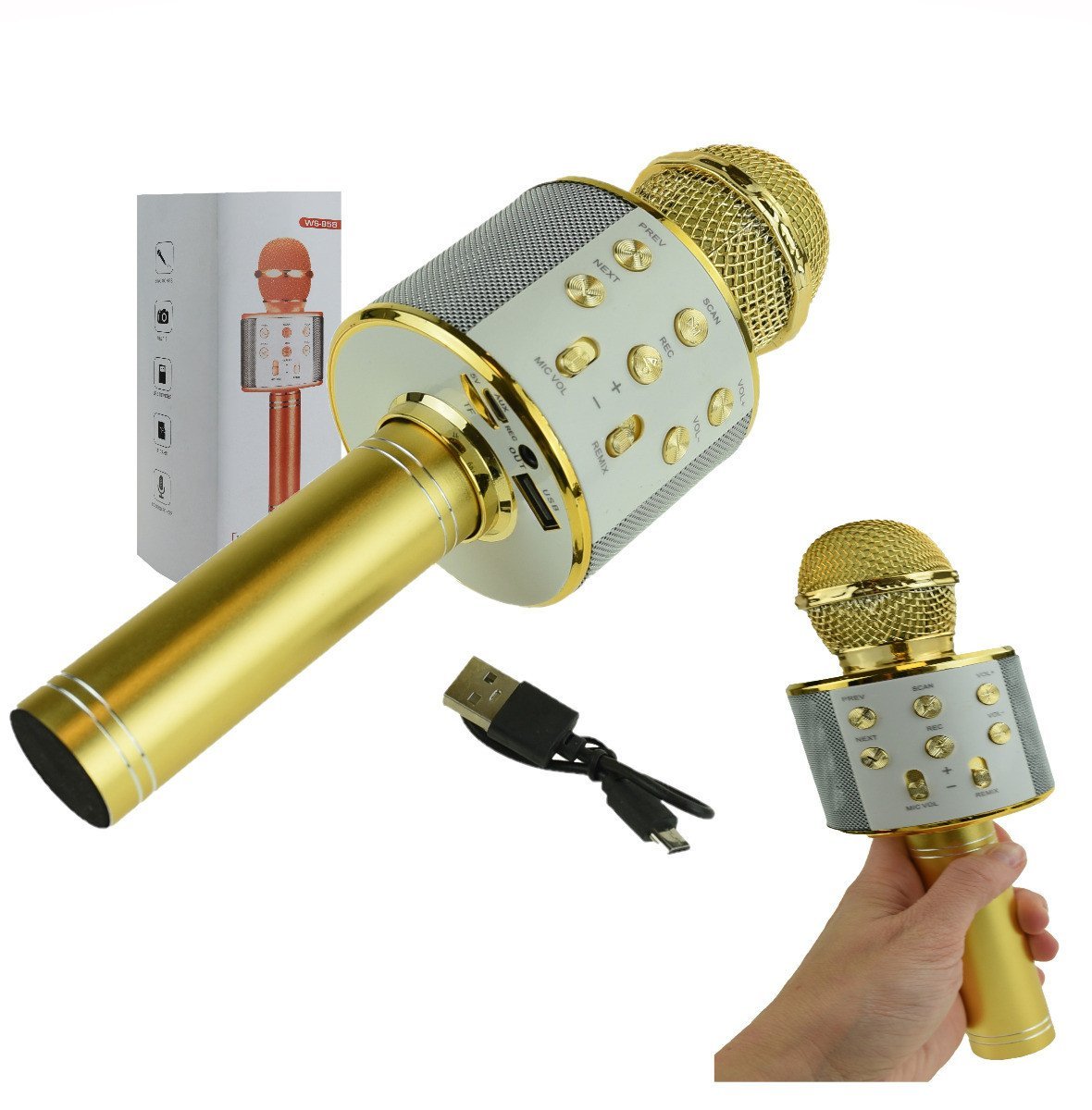 TG67276 MIKROFON BEZPRZEWODOWY KARAOKE DO ŚPIEWANIA BLUETOOTH GŁOŚNIK 5900291584478