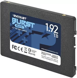 SSD|PATRIOT|Burst Elite|1.92TB|SATA 3.0|3D NAND|Write speed 320 MBytes/sec|Read speed 450 MBytes/sec|2,5"|TBW 800 TB|PBE192TS25SSDR - Dyski SSD - miniaturka - grafika 1
