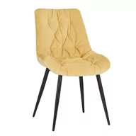 Krzesła - Krzesło tapicerowane Oliver sztruks żółty - miniaturka - grafika 1