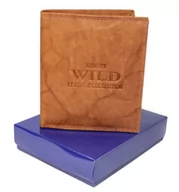 Portfele - Portfel Męski Skórzany WILD Skóra Naturalna Duży Pionowy Bez Zapięcia 0417 JASNY BRĄZOWY Komin Na Bilon 12,5 x 10,5 x 3 [cm] - miniaturka - grafika 1