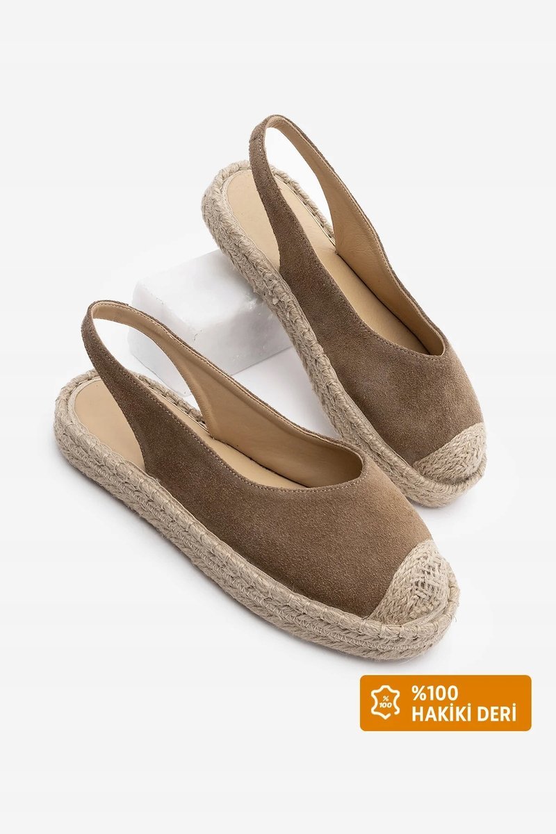 ESPADRYLE DAMSKIE ZAMSZOWE BEŻOWE Z PLECIONYM NOSKIEM 39 5GA*