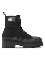 Botki damskie - Tommy Hilfiger Botki Tjw Foxing Canvas EN0EN02216 Czarny - miniaturka - grafika 1