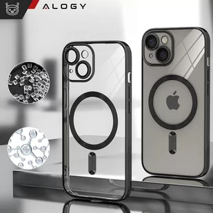 Etui MagSafe Case do iPhone 15 Plus Glamour Luxury obudowa Slim Ring Alogy Czarny przezroczysty - Etui i futerały do telefonów - miniaturka - grafika 2