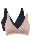 Biustonosze - Biustonosz do karmienia Mitex Lilly 2-pak czarny/róż - miniaturka - grafika 1