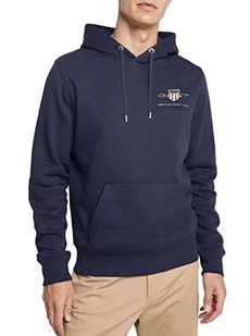 GANT Męska bluza z kapturem Medium Archive Shield, niebieski (Evening Blue), S - Bluzy męskie - miniaturka - grafika 1