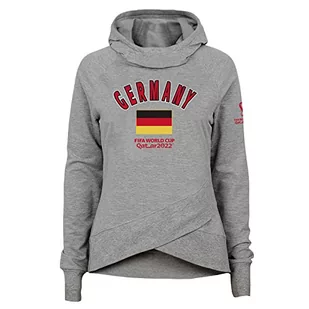 FIFA Damska bluza z kapturem Official World Cup 2022, Snood Neck z kapturem, damska, Niemcy, rozmiar M, szara, szary, M - Bluzy damskie - miniaturka - grafika 1