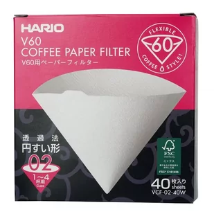 Hario Filtry papierowe do dripa V60-02, 40 szt. - Inne naczynia kuchenne - miniaturka - grafika 1