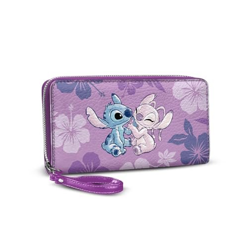 Lilo i Stitch Angel-Portfel Essential, Liliowy, 19 x 10 cm