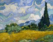 Plakaty - Galeria Plakatu, Plakat, Pole Pszenicy Z Cyprysami, Vincent Van Gogh, 30x20 cm - miniaturka - grafika 1