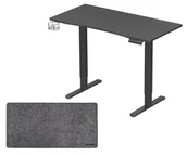 Biurka gamingowe - Silver Monkey Biurko elektryczne ED-120 black + DESK MAT L Czarna - miniaturka - grafika 1