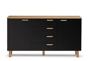 Komoda FRISK antracyt/dąb naturalny, 150x81x46, płyta wiórowa - Komody - miniaturka - grafika 1