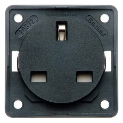 Hager Polo Integro Gniazdo pojedyncze z/u standard brytyjski z podwyższona ochroną styków antracyt mat mechanizm 0962622505 0962622505