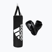 Worki treningowe - Zestaw bokserski dziecięcy adidas Youth Boxing Set worek + rękawice czarno-biały ADIBPKIT10-90100 - miniaturka - grafika 1