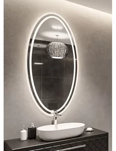 Lustro eliptyczne piaskowane z podświetleniem FRIDA DUO LED, Lustro Owalne : 50x110 - Lustra - miniaturka - grafika 1