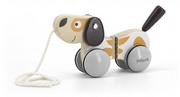 Zabawki interaktywne dla dzieci - Viga Piesek na sznureczku szaro-biały V44043 - miniaturka - grafika 1