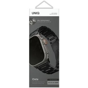 Etui Uniq pasek Osta na Apple Watch 42/44/45/ 49mm Series 1/2/3/4/5/6/7/8/SE/SE2/Ultra Stainless Steel - czarne - Akcesoria do smartwatchy - miniaturka - grafika 5