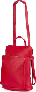 Plecak Beltimore Skórzany plecak damski torba 2w1 elegancki A4 włoski pojemny czerwony Vera Pelle S40 NoSize - Torby fotograficzne i futerały - miniaturka - grafika 1