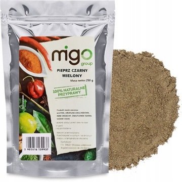 Pieprz Czarny Mielony aromatyczny pieprz 250g