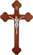 Ikony i obrazy sakralne - Drewniany klasyczny krzyż z pasyjką 18cm - miniaturka - grafika 1