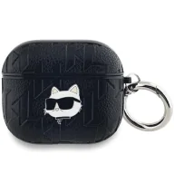 Akcesoria do słuchawek - Etui Karl Lagerfeld Monogram Choupette Head na AirPods 3 - czarne - miniaturka - grafika 1