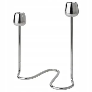 IKEA SILVERPARON Świecznik na 2 świece, srebrny, 20 cm - Świeczniki - miniaturka - grafika 1