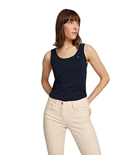 TOM TAILOR Damski Basic Top z wyszywanym logo 1032034, 10668 - Sky Captain Blue, XS - Koszulki i topy damskie - miniaturka - grafika 1