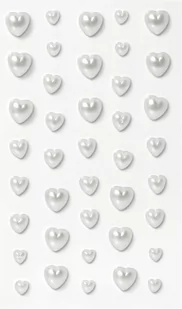 ARGO Perełki samoprzylepne SERCA 40szt. białe - Dekoratorstwo - miniaturka - grafika 1