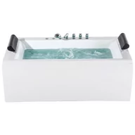 Wanny z hydromasażem - Wanna LED z hydromasażem 172 x 83 cm biała MONTEGO - miniaturka - grafika 1