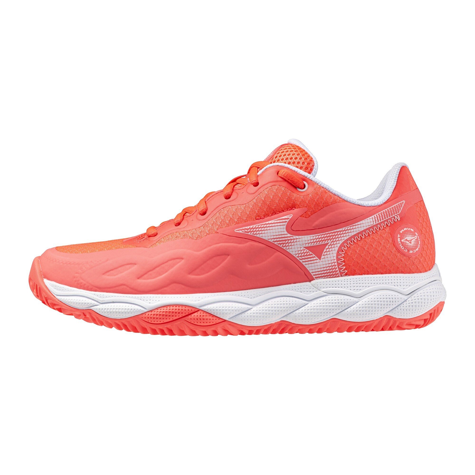 Damskie buty tenisowe Mizuno Wave Enforce Court Clay W Calypso Coral/White/Barelypink EUR 40,5