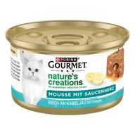 Mokra karma dla kotów - GOURMET PURINA Adult Natures Creations Mousse 12 x 85 g Kabeljau - miniaturka - grafika 1