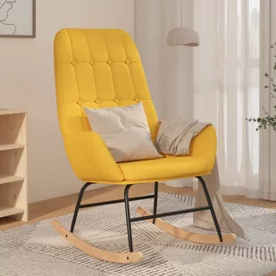 Fotel bujany, musztardowy, tapicerowany tkaniną - Fotele - miniaturka - grafika 1