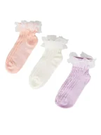 Skarpetki dla dzieci - JENNY Skarpety 7KB-004-SS25 (3-pack) Różowy - miniaturka - grafika 1