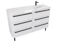 Szafki łazienkowe - Szafka Stojąca Z Umywalką ATH 120 cm S Prawa - Biały Mat - Uchwyty Czarne Matowe - miniaturka - grafika 1