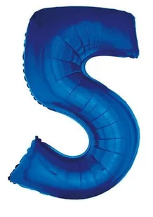 Balon foliowy "5" niebieski 85cm - Balony i akcesoria - miniaturka - grafika 1