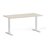 Biurka - Stół z regulacją wysokości, 1 silnik, 745 - 1235 mm, blat 1600 x 800 mm, podstawa biała, brzoza - miniaturka - grafika 1