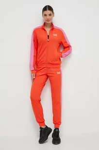 EA7 Emporio Armani dres damski kolor czerwony - Dresy damskie - miniaturka - grafika 1