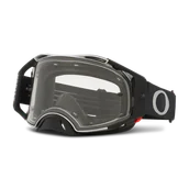 Gogle i okulary motocyklowe - Gogle Cross Oakley Airbrake M Czarny Metaliczny Szary - miniaturka - grafika 1